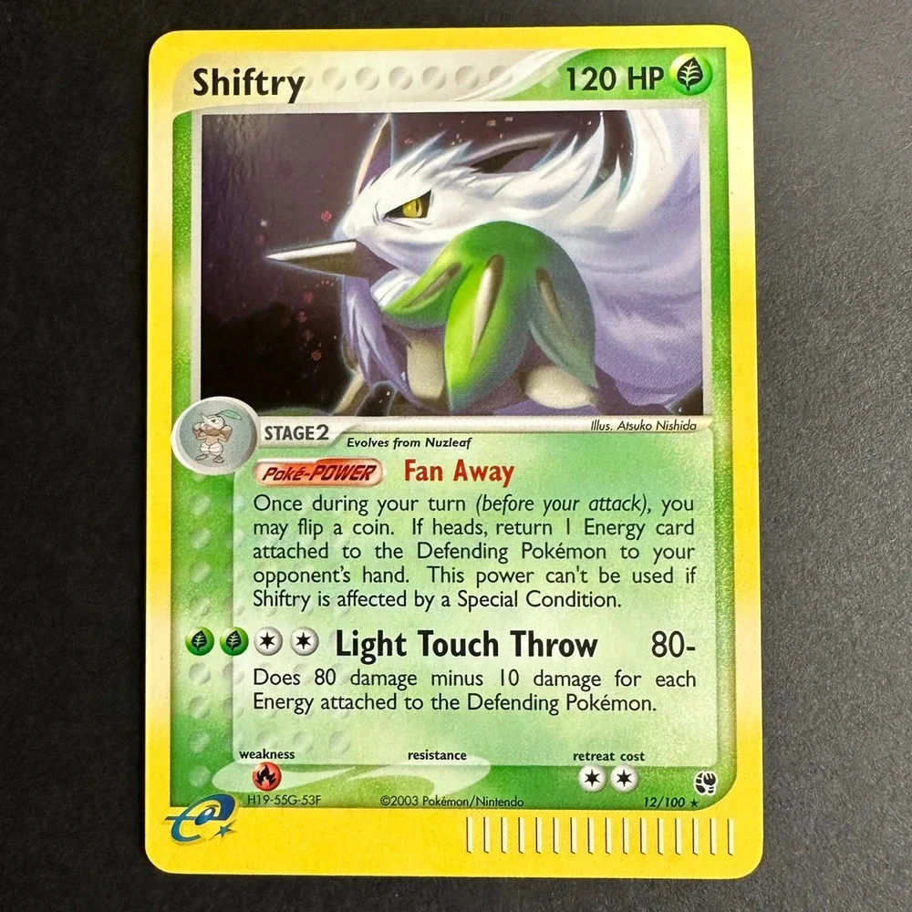 Pokemon TCG Shiftry 12/100 EX Sandstorm 12/100 Holo Rare NM